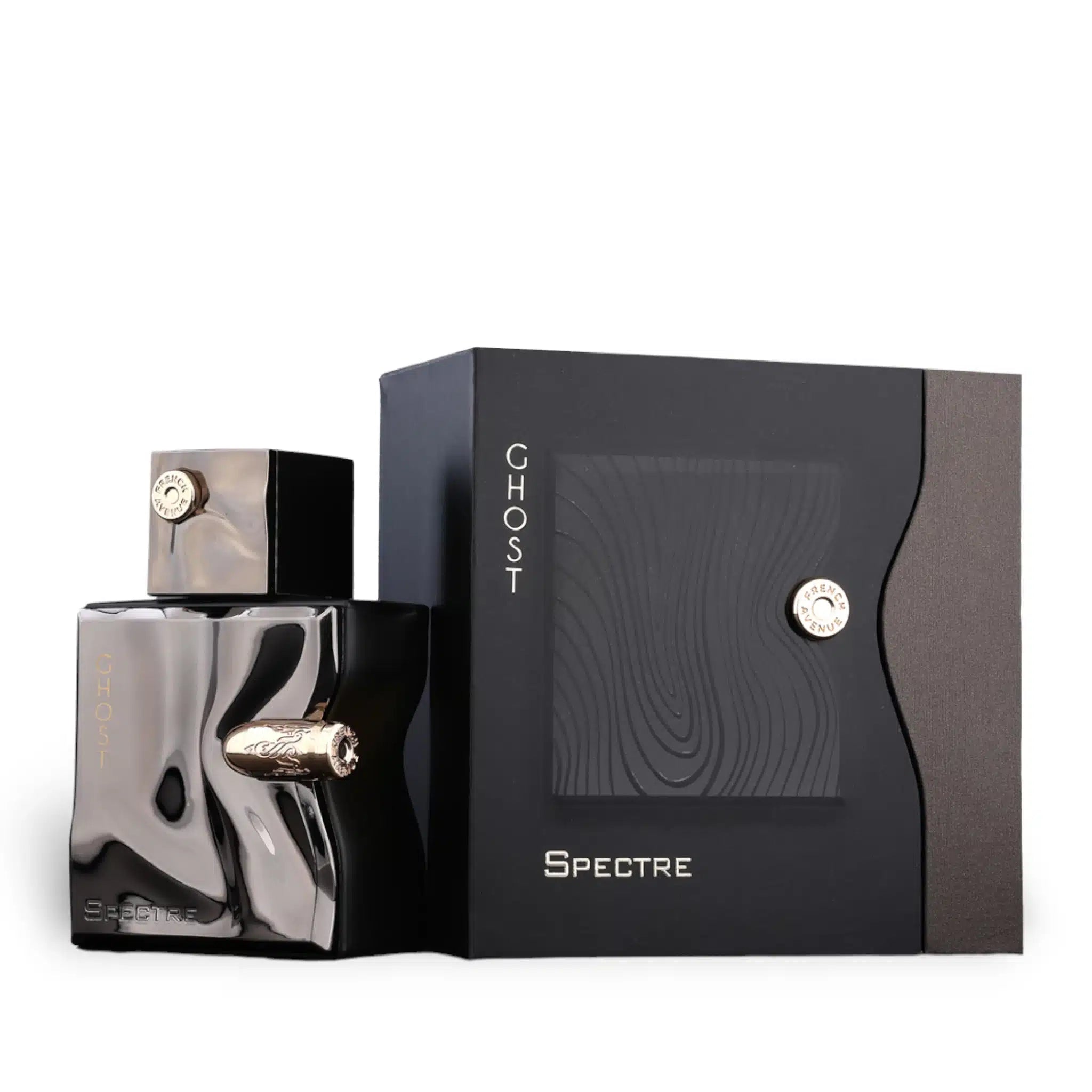 Ghost Spectre perfume bottle and packaging on a white background